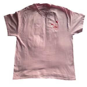 Hello Kitty Sanrio Pink Strawberry Milk Graphic T-Shirt Kawaii XL